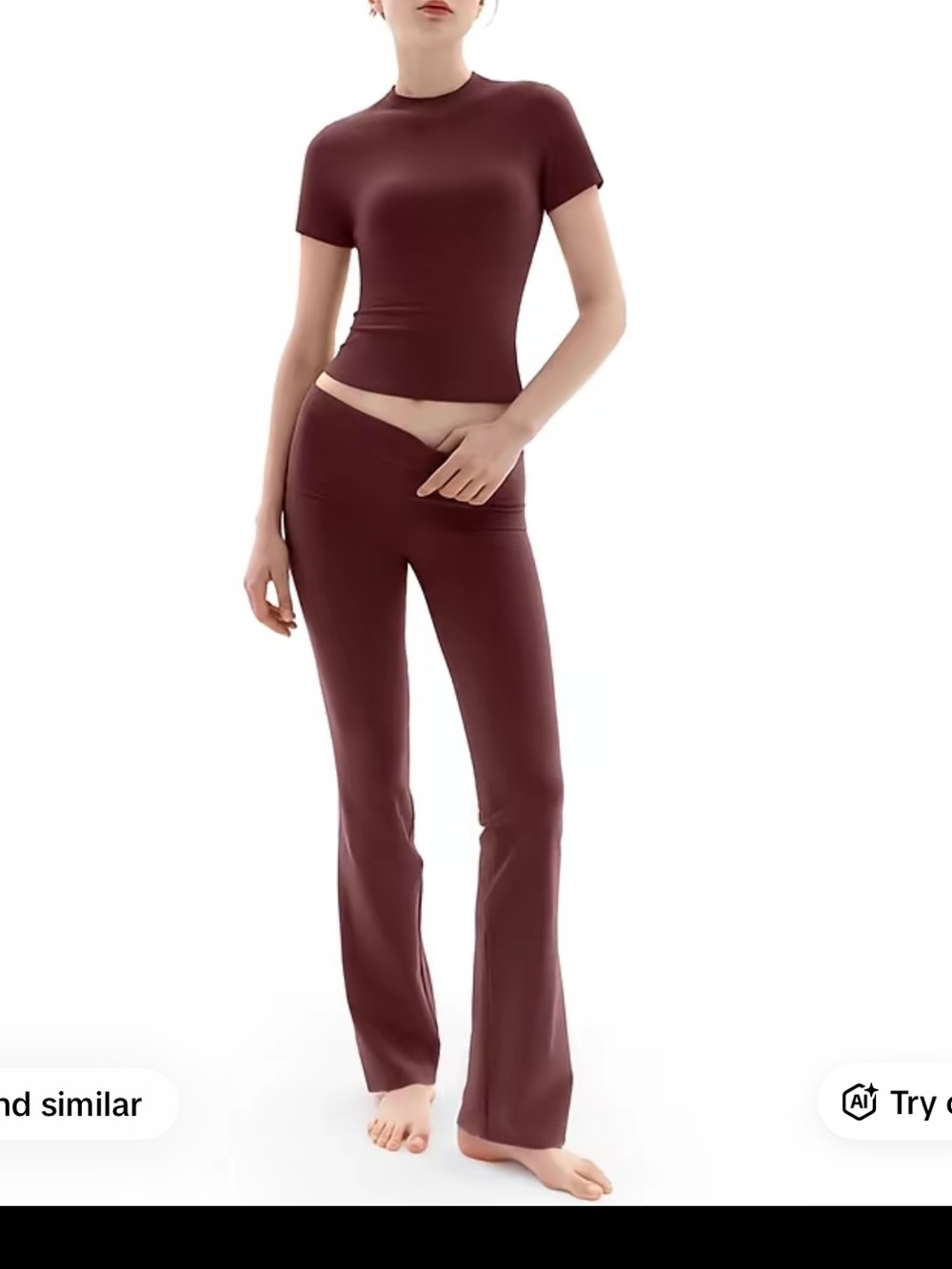 Two pieceWomen’s Stretch Flare Pants in Burgundy